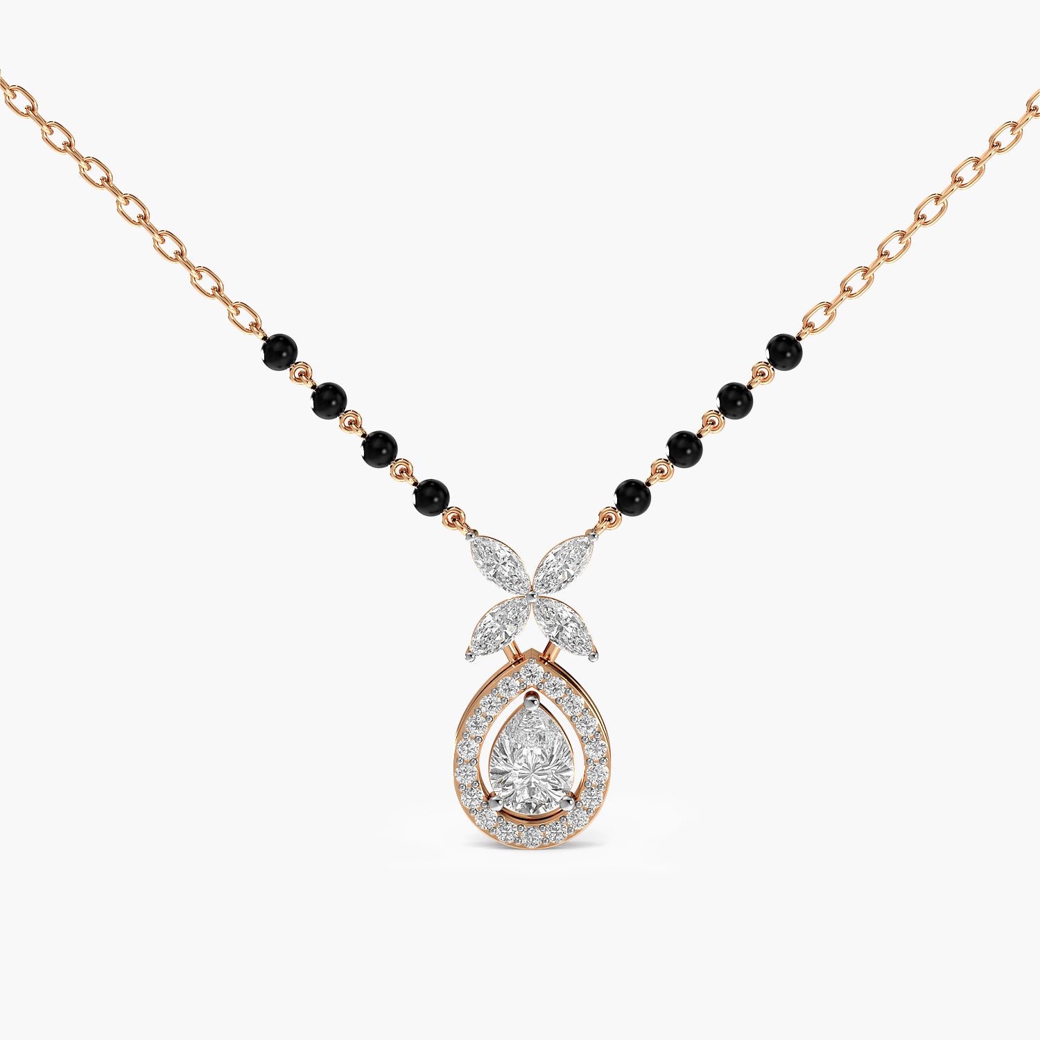 Floral Teardrop Mangalsutra